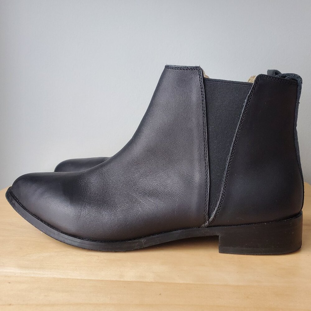 NISOLO Womens Everyday Chelsea Boot Ankle Booties in Black Leather Size 11 - EUC